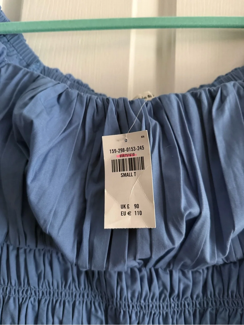 Abercrombie & Fitch Light Blue Smocked Off-Shoulder Dress